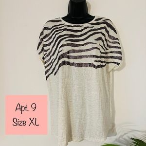 Apt. 9 textured half zebra print , soft material size XL